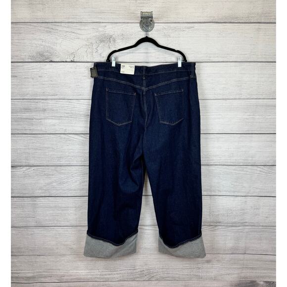 A New Approach Plus Size Highest Rise Wide Leg Cuffed Jeans Size 24W - Picture 6 of 8